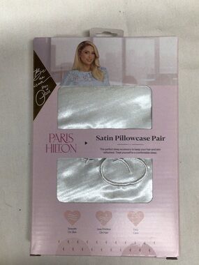 Paris Hilton Satin Pillowcase Pair - Silver